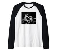 Pugilato Zucchero Ray Robinson V Randy Turpin Mezzi 1951 Maglia con Maniche Raglan