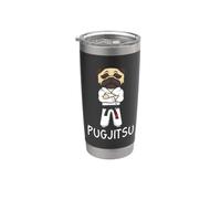 Pugjitsu Pug Jiu Jitsu brasiliano Jiu Jitsu Fighter BJJ Dog Bicchiere termico in acciaio inox doppia parete