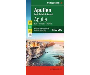 Puglia. Bari 1:150.000: Straßen- und Freizeitkarte Bari - Brindisi - Tarent, mit Infoguide, Top Tips, Innenstadtplan: AK 0627