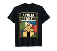 Puglia Italia Bandiera Trulli Casa Viaggi Maglietta
