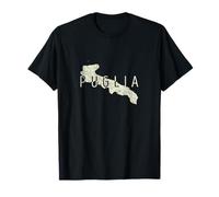 Puglia Map Word Art - Puglia Italia Souvenir Maglietta