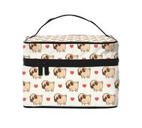 Pugliese Pug, Borsa per il trucco Borsa per cosmetici Borsa da toilette da viaggio portatile Astuccio per matite Astuccio da toilette