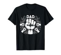 Pugno Bump Papà Di Quattro Padre Di 4 Papà Felice Festa Del Padre Maglietta