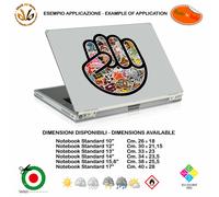 Pugno chiuso adesivo notebook scontornato Hand sticker bomb tablet print pvc