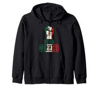 Pugno chiuso sollevato Viva Mexico Felpa con Cappuccio