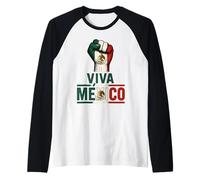 Pugno chiuso sollevato Viva Mexico Maglia con Maniche Raglan