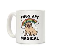 Pugs are Magical White - Tazza da caffè in ceramica, 325 ml