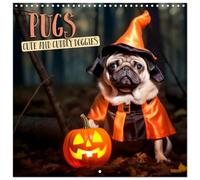 PUGS Cute and Cuddly Doggies (Wall Calendar 2026 12" x 24" / 30 x 60 cm (aperto) CALVENDO 12 Month Wall Calendar