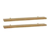 PUGYNBK Mensole da parete in legno di teak, 2 pezzi, 110 x 15 x 4 cm | Rustico galleggiante, resistente alle intemperie, decorativo per soggiorno o camera da letto