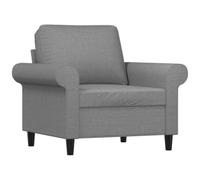 PUGYNBK Poltrona in tessuto grigio chiaro, 60 cm, con struttura in legno e | Traspirante, resistente, imbottitura spessa, design moderno, manuale di montaggio incluso (lingua italiana non garantita)