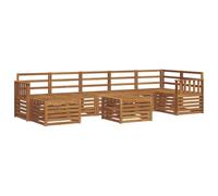 PUGYNBK Set di divani da esterno 8 pezzi, legno di acacia naturale | Design modulare resistente, finitura per il clima, facile manutenzione, ideale per giardino e terrazza