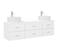 PUGYNBK Set di mobili da bagno, 3 pezzi, bianco, 62,5 x 44,5 x 50 cm | MDF resistente, montaggio a parete, salvaspazio, ampio stoccaggio, installazione personalizzabile
