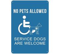 Puhayexi Attenzione No Pets Dogs Service Dogs Allowed Sign For House 30,5 cm x 20,3 cm cartello da cortile, alluminio di alta qualità, resistente al sole, antiruggine
