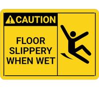 Puhayexi Cartello con scritta "Caution Floor Slippery When Wet Sign For House 30,5 cm x 20,3 cm ", in alluminio di alta qualità, resistente al sole, antiruggine