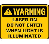 Puhayexi Cartello con scritta "Laser On Do Not Enter When Light Is Illuminated", 20,3 x 30,5 cm, in alluminio antiruggine, facile da leggere e robusto, per esterni, per casa, fattoria, cortile
