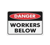 Puhayexi Cartello da giardino "Danger Workers Below per la casa, 30,5 x 20,3 cm, in alluminio di alta qualità, resistente al sole, antiruggine