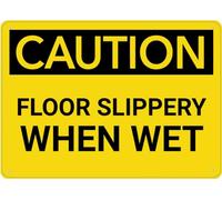 Puhayexi Cartello da parete con scritta "Caution Floor Slippery When Wet per porta di casa, ufficio, cortile aziendale, cartello in alluminio antiruggine - 30,5 cm x 20,3 cm, fori preforati