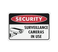 Puhayexi Cartello di sicurezza per telecamere di sorveglianza in uso, 20,3 x 30,5 cm, in alluminio antiruggine, resistente ai raggi UV, impermeabile, resistente alle intemperie e allo sbiadimento, 4