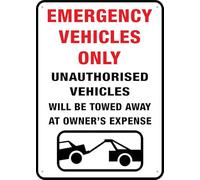 Puhayexi Cartello "Emergency Vehicles Only", 20,3 cm x 30,5 cm, in alluminio antiruggine per esterni, targa in latta per casa, affari, cortile