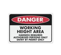 Puhayexi Cartello in alluminio antiruggine con scritta "Danger Working Height Area 20,3 cm X12" per esterni, targa in metallo per casa, affari, cortile