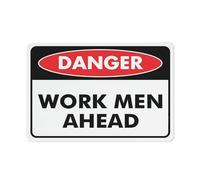 Puhayexi Cartello in metallo con scritta "Danger Work Men Ahead", 30,5 x 20,3 cm, in alluminio antiruggine, stampa a inchiostro UV, durevole/resistente alle intemperie, per esterni per la casa