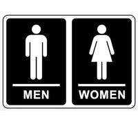 Puhayexi Cartello in metallo con scritta "Men Women Toilette", 30,5 x 20,3 cm, in alluminio antiruggine, multicolore