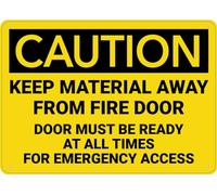Puhayexi Caution Keep Material Away From Fire Door Wall Sign 12X8 Inch Aluminum UV Ink Stampato per la Casa e l'Affari