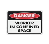 Puhayexi Danger Worker In Confined Space Sign Outdoor Signs Alluminio 12X8 Pollice Inchiostro Uv Stampato Per La Casa E L'Affari
