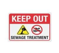 Puhayexi Keep Out Sewage Treatment Sign 30,5 x 20,3 cm cartello in metallo, alluminio antiruggine, multicolore