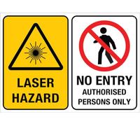 Puhayexi Laser Hazard No Entry Authorised Persons Only Outdoor Signs Alluminio 12X8 Inch UV Ink Stampato Per Casa E Affari