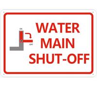 Puhayexi Main Water Shut Off 30,5 x 20,3 cm, cartello in alluminio con fori preforati per un facile montaggio per uso interno o esterno per recinzione, porta o cancello