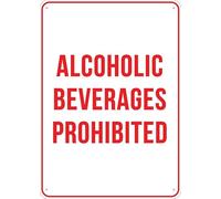 Puhayexi Targa in alluminio antiruggine con scritta "Alcoholic Beverages Prohibited", 20,3 cm x 30,5 cm, per esterni, in latta per casa, affari, cortile