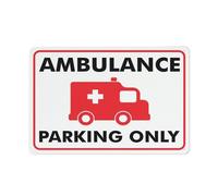 Puhayexi Targa in latta con scritta "Ambulance Parking Only", 30,5 x 20,3 cm, ideale per giardino e cortile, decorazione da parete