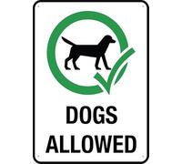 Puhayexi Targa in latta con scritta "Dogs Allowed", 30,5 x 20,3 cm, ideale per giardino e cortile