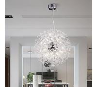 Puhui Lampadario moderno con cristalli, moderno e creativo, lampada per fuochi d'artificio Sputnik, lampada a sospensione con dente di leone, regolabile in altezza, attacco G9, lampada a sospensione