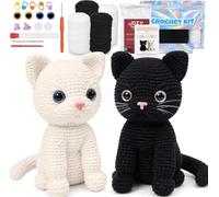 puiaxod Kit Uncinetto Principianti con Tutorial, 2 Pezzi Gatti Crochet Kit | Uncinetto Set Animali Carino, Amigurumi Kit, con Istruzioni Video Passo Passo per Adulti e Bambini, Ideale Come Regalo