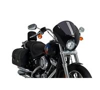 Puig 21096F Dark Night in ABS e acrilico con design aerodinamico per protezione frontale ed estetica custom sportiva, Fumé Scuro
