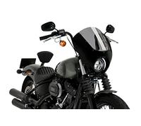Puig 21213H Dark Night in ABS e acrilico con design aerodinamico per protezione frontale ed estetica custom sportiva, Fumé