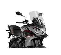Puig 21260W Cupolino Touring alto e aerodinamico in acrilico CN da 4 mm con profilo arrotondato, zona superiore piatta e deflettori che migliorano la protezione, Trasparente