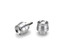 Puig 21426P Contrappesi manubrio Speed in alluminio lavorato dal pieno con design compatto e stile racing per la riduzione delle vibrazioni, Argento