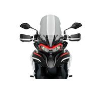 Puig 21754H Cupolino Touring alto e aerodinamico in acrilico CN da 4 mm con profilo arrotondato, zona superiore piatta e deflettori che migliorano la protezione, Fumé