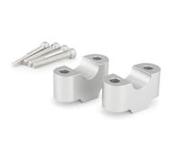 Puig 21810P Riser; accessorio per sollevare il manubrio; migliora la posizione di guida; design Hi-Tech Parts in alluminio anodizzato; compatibile con diversi diametri di manubri, Argento