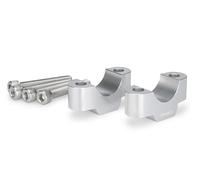 Puig 22037P Riser, rialzi manubrio Hi-Tech Parts da 20mm di altezza e Ø 29,2 mm, lavorati in alluminio anodizzato per migliorare ergonomia e stile alla guida della tua moto, Argento