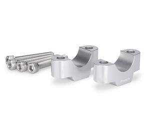 Puig 22037P Riser, rialzi manubrio Hi-Tech Parts da 20mm di altezza e Ø 29,2 mm, lavorati in alluminio anodizzato per migliorare ergonomia e stile alla guida della tua moto, Argento