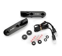Puig 22044N Coperture specchietti con indicatore di direzione Tab in acciaio con finitura epossidica per coprire i fori e ottenere una finitura pulita nella carenatura, Nero
