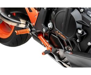 Puig 22206T Leva Cambio-Freno lavorate in alluminio anodizzato con puntale regolabile e design ergonomico per un maggiore controllo, Arancione