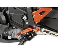 Puig 22206T Leva Freno in Alluminio Lavorato con Puntale Regolabile e Base Antiscivolo; Design Sportivo, Alta Resistenza ed Ergonomia Migliorata, Arancione