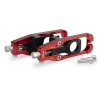 Puig 22232R Tenditore Catena in Alluminio Lavorato con Sistema di Regolazione Preciso e Finitura Anodizzata Sportiva, Rosso