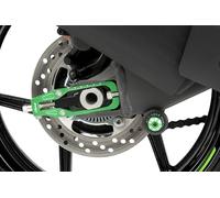 Puig 22232V Tenditore Catena in Alluminio Lavorato con Sistema di Regolazione Preciso e Finitura Anodizzata Sportiva, Verde