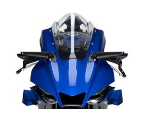 Puig 22252N Specchio Aileron con sistema integrato di alettone downforce e specchio retrovisore con opzione indicatore TAB, Nero